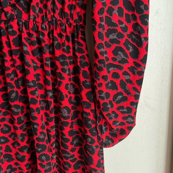 Zadig & Voltaire Reveal Leopard Print Long Sleeve Blouson Minidress - Picture 8 of 16